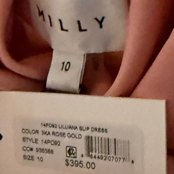 MILLY Lilliana Slip Rose Gold Dress - Picture 4 of 4